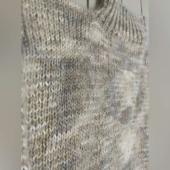 Women’s Mohair Silk Wool blend Loose Knit Mock neck Sweater Large Heather Ombre - Picture 5 of 14